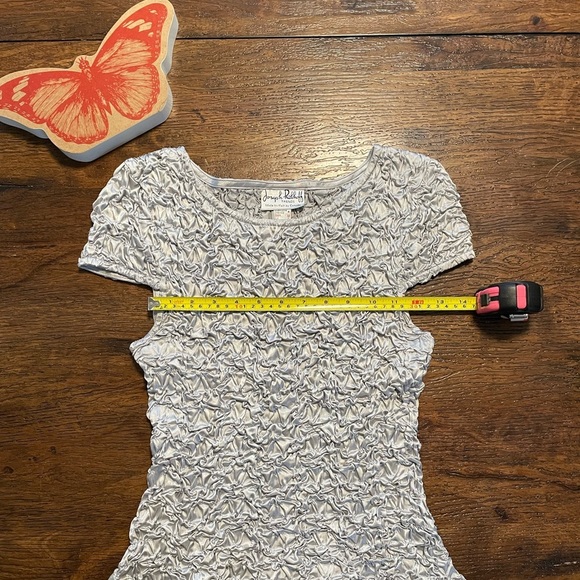 Vintage | Joseph Ribkoff 90s Popcorn Scrunchie Top - Picture 9 of 12